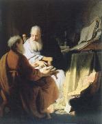 Rembrandt, two lod men disputing